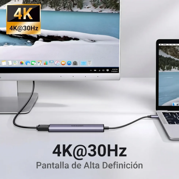 Hub multipuerto 5 en 1 USB-C con HDMI 4K - Ugreen