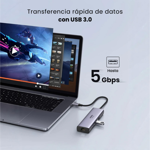 104 Hub 7 en 1 USB-C con HDMI 4K de 60 Hz - Ugreen