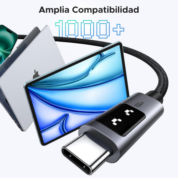 Cable nylon trenzado100w USB-C 3metros L509 - Ugreen