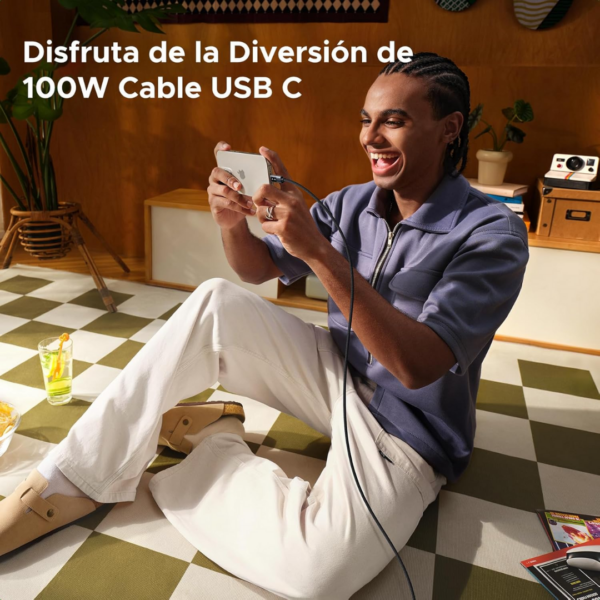 Cable nylon trenzado100w USB-C 3metros L509 - Ugreen