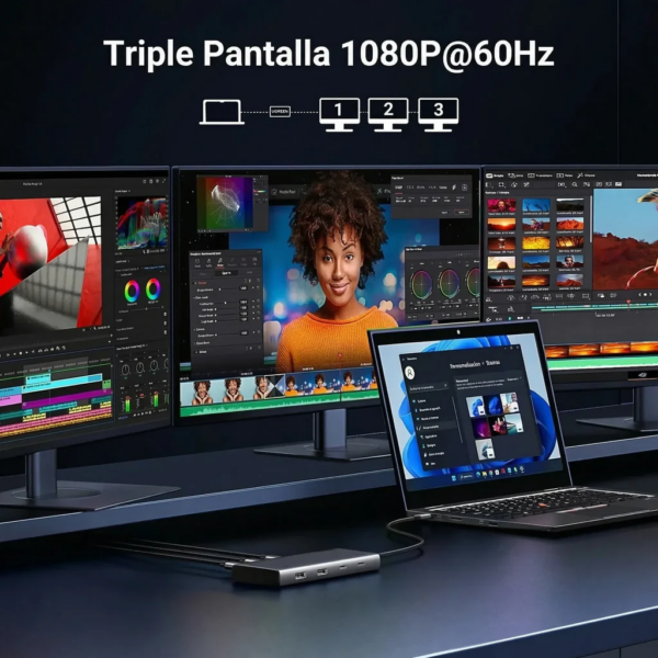 112 Hub 8 en 1 USB-C con monitor dual 100w - Ugreen