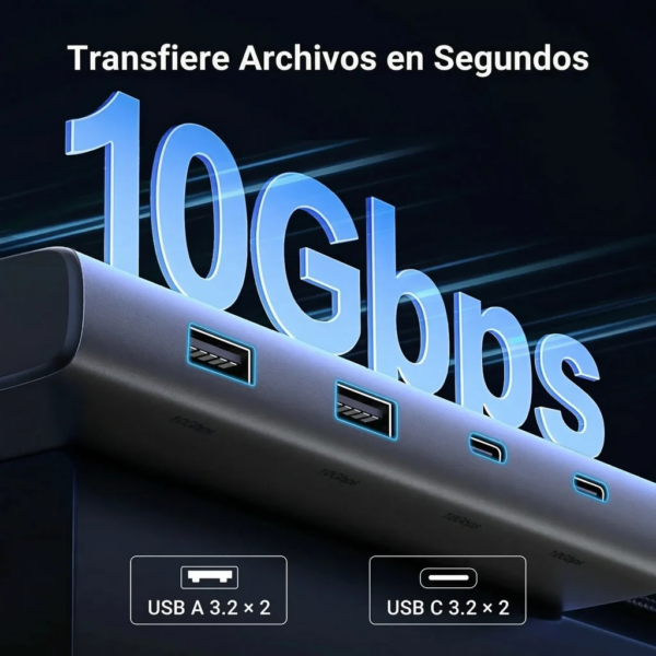 113 Hub 8 en 1 USB-C con monitor dual 100w - Ugreen