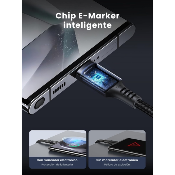 137 Cable USB-C 100w nylon trenzado 1metro L502 - Ugreen