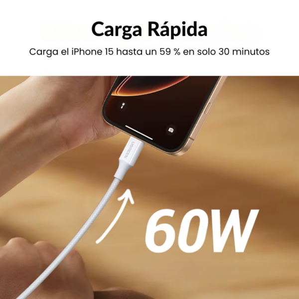 Cable Nylon Trenzado 2m USB-C 60W L501 - Ugreen