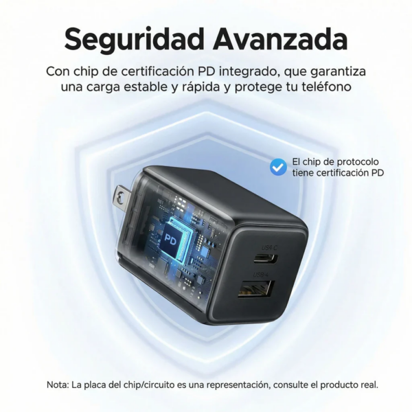 18 Cargador 20w Gan USB-C + USB-A X514 - Ugreen