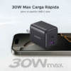 23 Cargador 30W GaN USB-C + USB-A - Ugreen