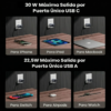 24 Cargador 30W GaN USB-C + USB-A - Ugreen