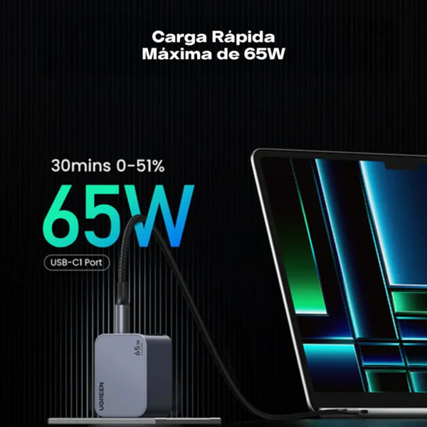 47 Cargador Nexode Pro de 65W 3 puertos - Ugreen