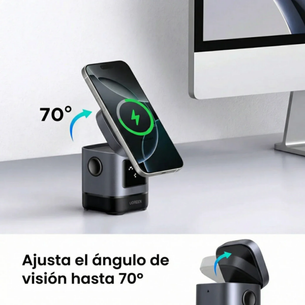 67 Cargador inalámbrico magnético 2 en 1 Qi2 - Ugreen
