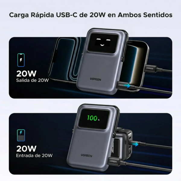 Power Bank 10000mah 20w LED 7.5W  - Ugreen