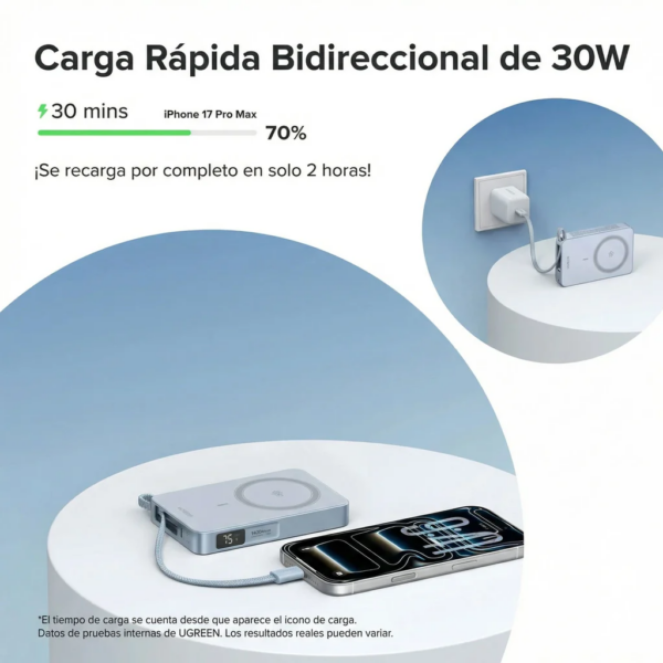 89 Power Bank Qi 2 10000mah Inalámbrico 25w - Ugreen