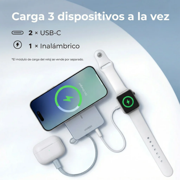 91 Power Bank Qi 2 10000mah Inalámbrico 25w - Ugreen